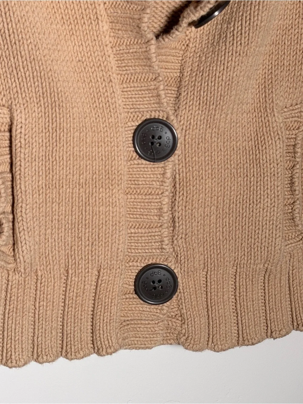 GAP Tan Shawl Collar Button Grandpa Cardigan